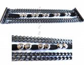 PULSEIRA COM CORRENTES FUMÊ E PRETA STRASS COD00434