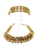 PULSEIRA DE STRASS  E CORRENTE BANHO OURO COD.0026